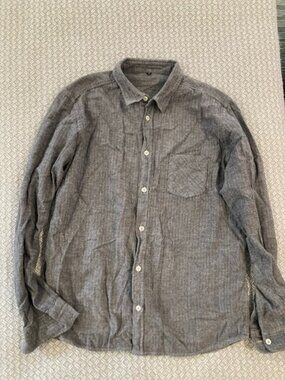 Men's Heathered Gray Rapanui Long Sleeve Button Up